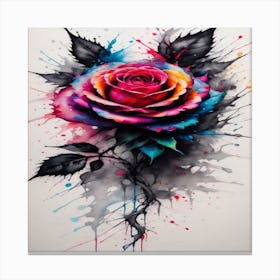 Watercolor Rose 1 Canvas Print