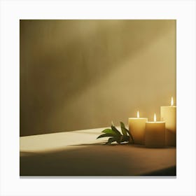 Candles On A Table Canvas Print