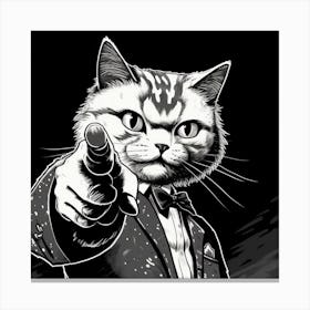 Cat In A Suit 4 Canvas Print