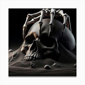 Skull In The Sand 3 Canvas Print