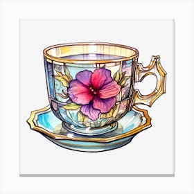 Hibiscus Tea Cup Canvas Print