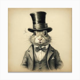 Rabbit In Top Hat 7 Canvas Print