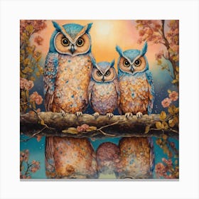 Parliament of owls 2 Canvas Print