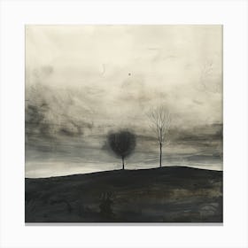 Two Trees On A Hill Canvas Print