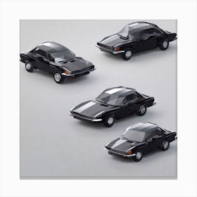Four Black Toy Cars Canvas Print