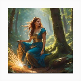 A Woman in the Woods Canvas Print