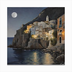 Night In Cinque Terre Canvas Print