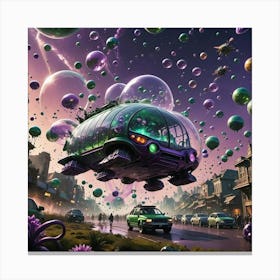 Alien Spaceships In The Sky Canvas Print