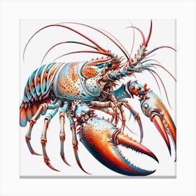 Lobster On Black Background Canvas Print