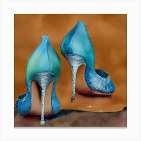 Blue Colour Ladies High Heel Shoe Adeline Yeo Canvas Print