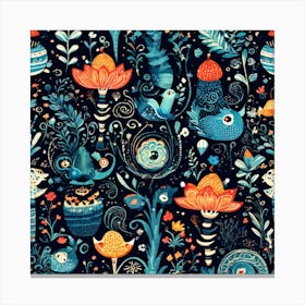 Playful And Whimsical A Pattern Featuring Whimsical Creatures Playful Patterns And A Touch Of Mag 83495671 Canvas Print