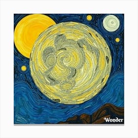 Moon And Stars 16 Canvas Print