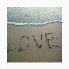 Love Written In The Sand Canvas Print