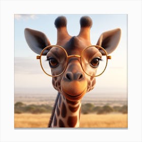 Giraffe With Glasses 1 Canvas Print