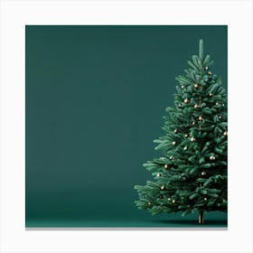 Christmas Tree On Green Background Canvas Print