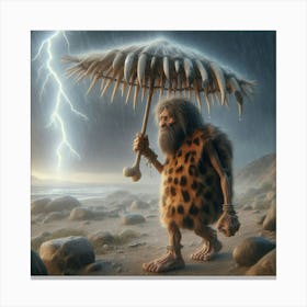 Caveman in the rain 4 Canvas Print