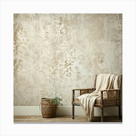 Ancient Pattern Wallpaper Featuring Clean Empty Sheets Blanketed Across A Wall Mimicking Aged Card (6) Canvas Print