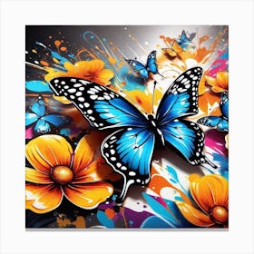 Butterflies And Flowers 6 Canvas Print