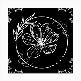 Floral Black & White Abstract Design Canvas Print