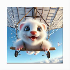 Little Mouse In A Hot Air Balloon Canvas Print