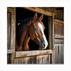 Head Purebred Equestrian Beauty Window Horse Shed Rural Farm Photo Horizontal Mare Hobby (2) Canvas Print