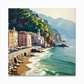 Camogie Italy Coast Art Print 0 Canvas Print