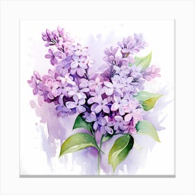 AI Lilac Whispers: A Delicate Watercolor Bloom" Canvas Print