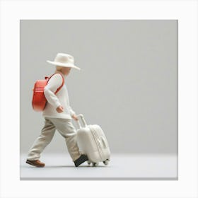 Boy With A Suitcase Canvas Print