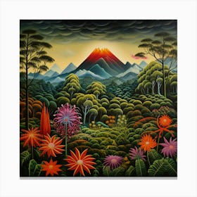 Sunset In The Jungle Canvas Print