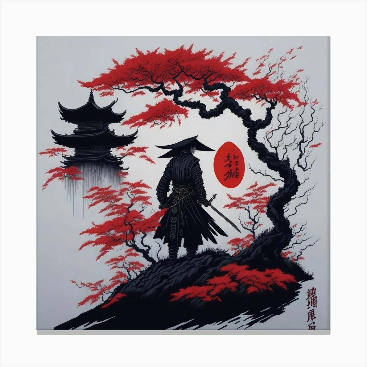 Samurai Warrior Canvas Print by DREAMERARTS Fy