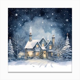 Winter Whispers: Watercolor Wonderland Canvas Print