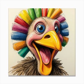 Turkey With Colored Pencils Canvas Print