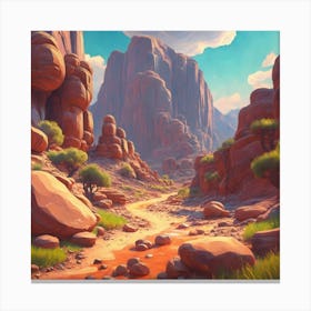 Landscape of valley rocks 6 Canvas Print