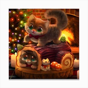 Christmas Kittens 1 Canvas Print