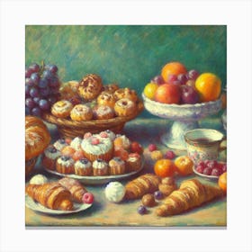 Fruit And Pastries Canvas Print