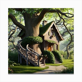 Fairy House In The Forest Canvas Print