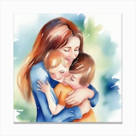 Mother Hugging Her Son Canvas Print