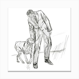 Man And His Dog Canvas Print