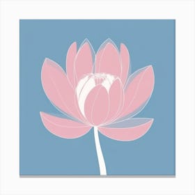 A White And Pink Flower In Minimalist Style Square Composition 664 Canvas Print