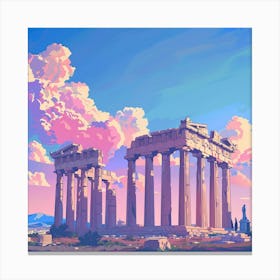 A Temple Of Olympian Zeus In Athens Lofi Illustr 1720008886 2 Canvas Print