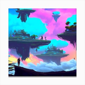 Neon Realms Canvas Print