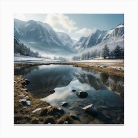 Lake In The Mountains Canvas Print