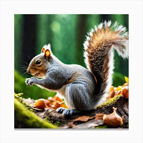 Squirrel In The Forest 71 Canvas Print