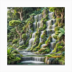 Waterfall In The Jungle Canvas Print