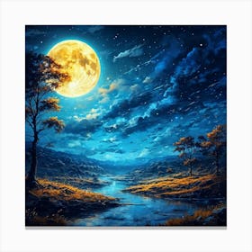 Full Moon In The Sky Canvas Print