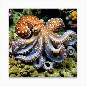 Octopus Cephalopod Tentacles Invertebrate Marine Ocean Creature Camouflage Suction Intellig (9) Canvas Print