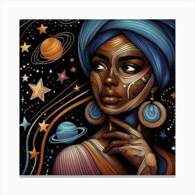 Aurorae Celestial Portrait Canvas Print