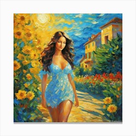 Sunflower Girl th Canvas Print