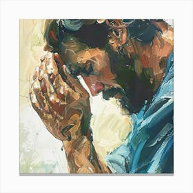 Jesus In Prayer Canvas Print