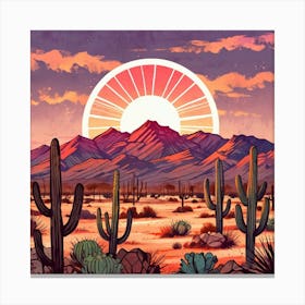 Sunset In The Desert 10 Canvas Print